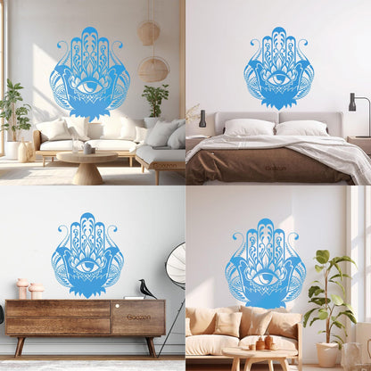 Wall Decals Paster Paper Hamsa Amulet Talisman Lotus Flower Home Removable Without Leaving Glue