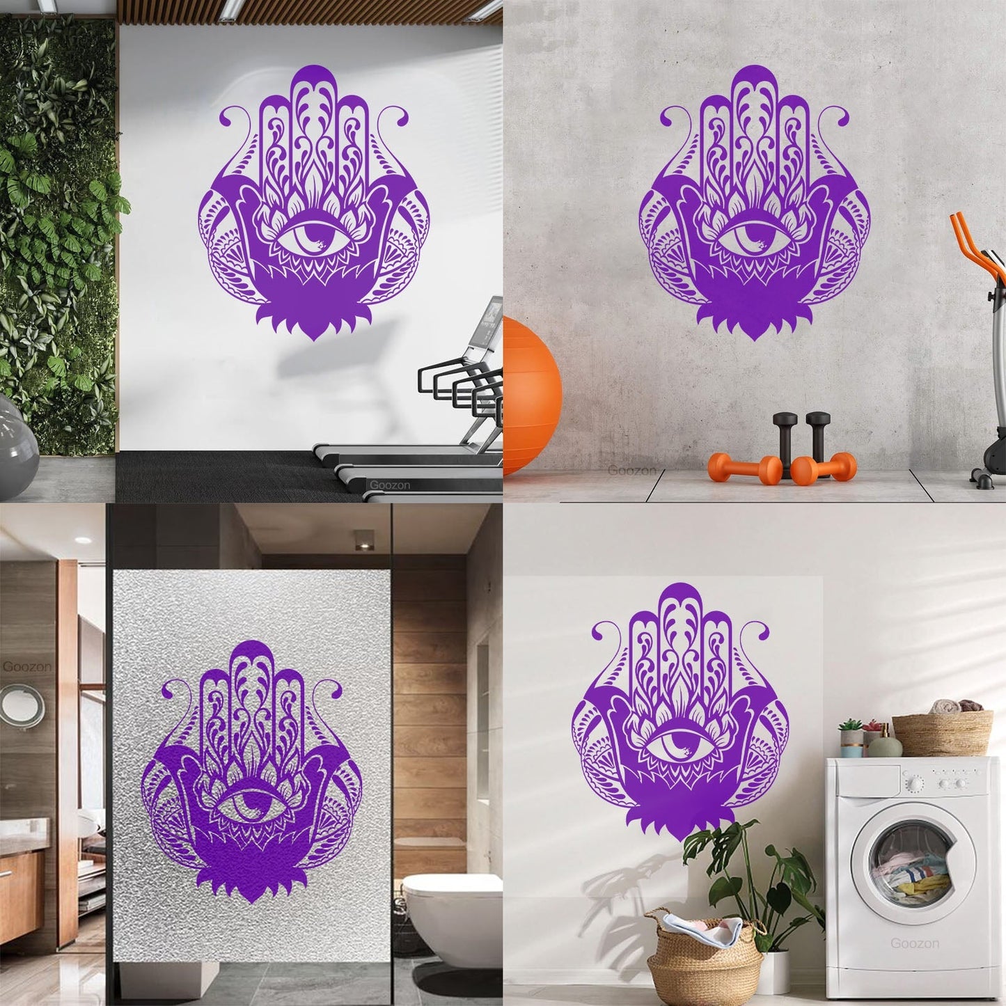Wall Decals Paster Paper Hamsa Amulet Talisman Lotus Flower Home Removable Without Leaving Glue