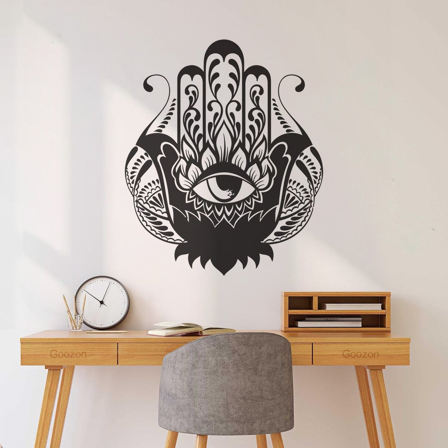 Wall Decals Paster Paper Hamsa Amulet Talisman Lotus Flower Home Removable Without Leaving Glue