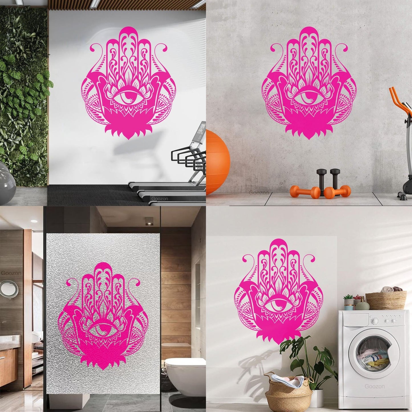 Wall Decals Paster Paper Hamsa Amulet Talisman Lotus Flower Home Removable Without Leaving Glue