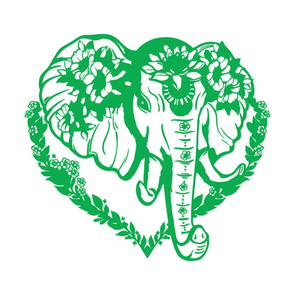 Vinyl Wall Decals Head Elephant Love Ornament Animal Flowers Multi Color Selection