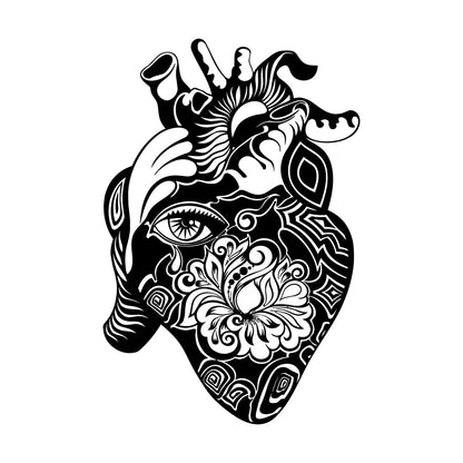 Heart Flower Eye House Engraving Decals Equipped With Transfer Film Kit