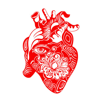 Heart Flower Eye House Engraving Decals Equipped With Transfer Film Kit