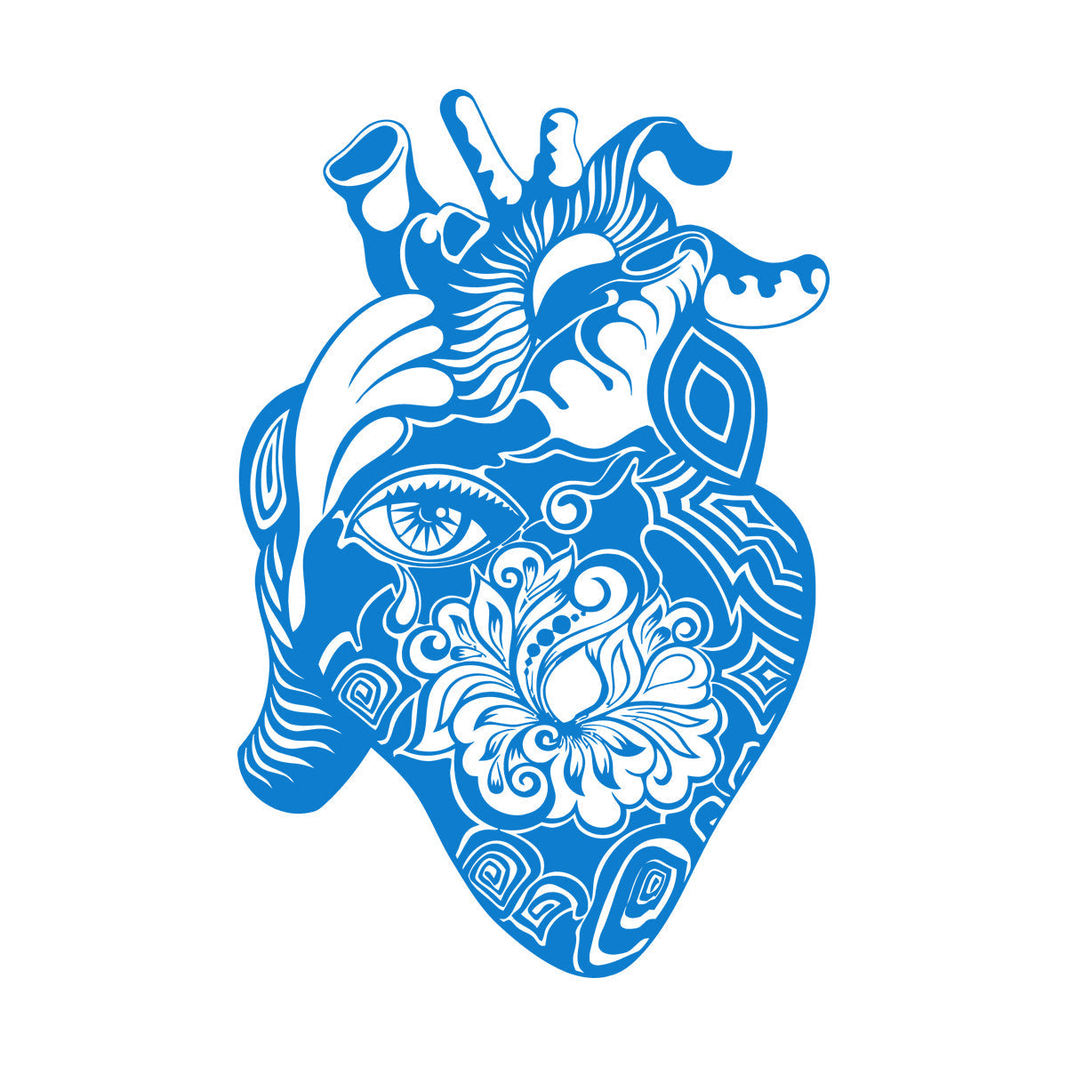 Heart Flower Eye House Engraving Decals Equipped With Transfer Film Kit