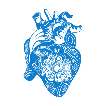 Heart Flower Eye House Engraving Decals Equipped With Transfer Film Kit