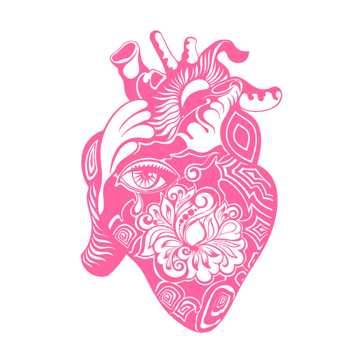 Heart Flower Eye House Engraving Decals Equipped With Transfer Film Kit