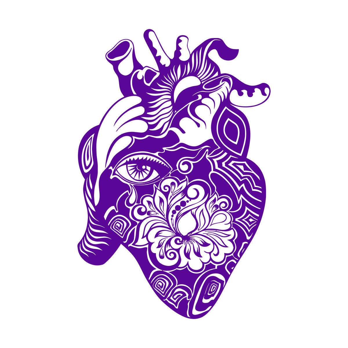 Heart Flower Eye House Engraving Decals Equipped With Transfer Film Kit