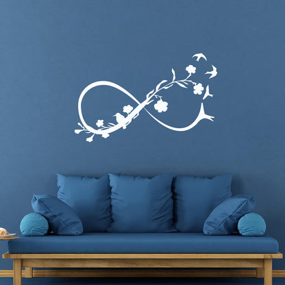 Lettering Decals Infinity Symbol Woman Girl Flowers Birds Wall Beautification
