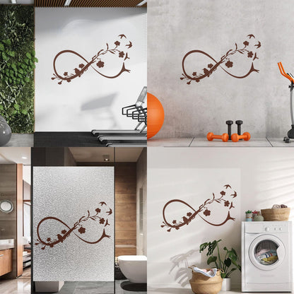 Lettering Decals Infinity Symbol Woman Girl Flowers Birds Wall Beautification