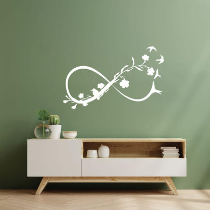 Lettering Decals Infinity Symbol Woman Girl Flowers Birds Wall Beautification