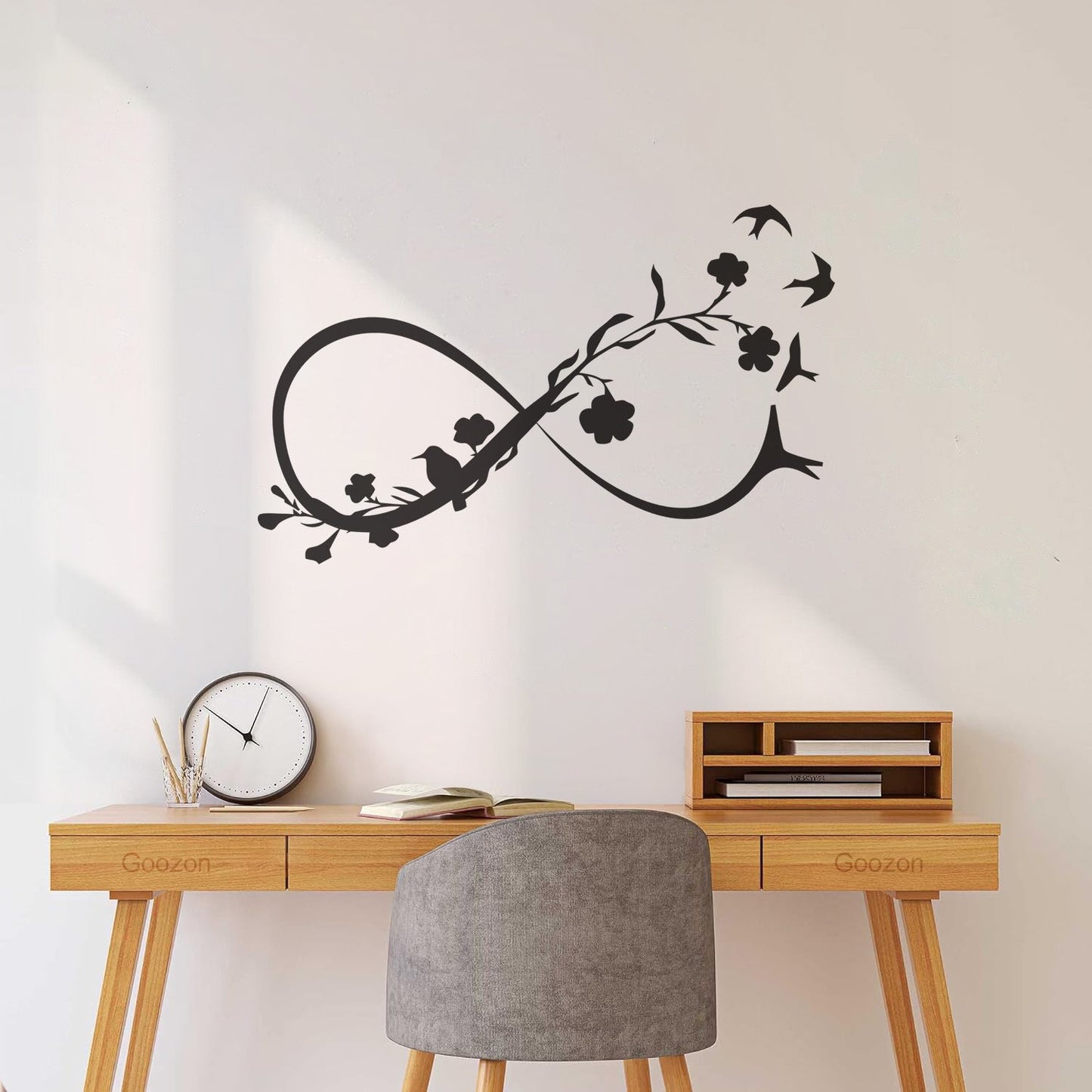 Lettering Decals Infinity Symbol Woman Girl Flowers Birds Wall Beautification