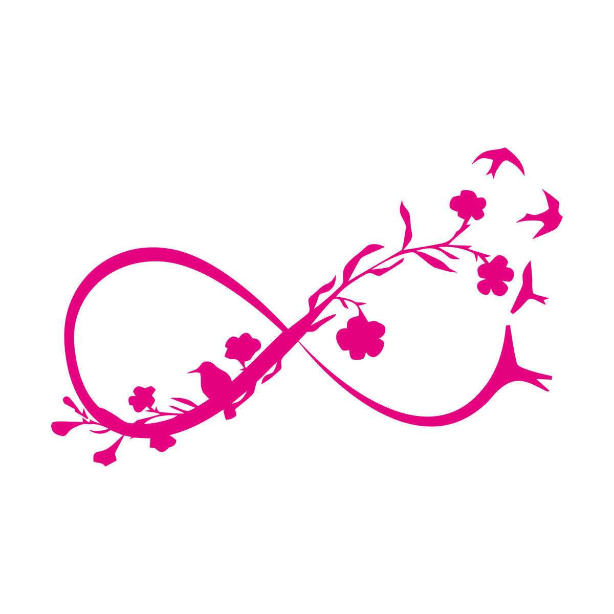 Lettering Decals Infinity Symbol Woman Girl Flowers Birds Wall Beautification