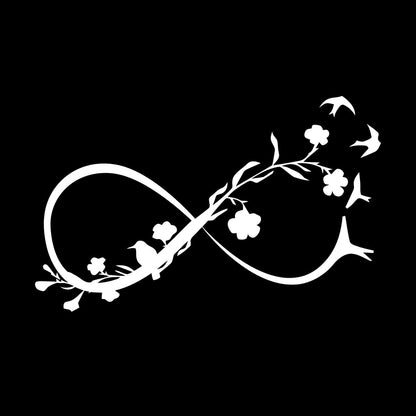 Lettering Decals Infinity Symbol Woman Girl Flowers Birds Wall Beautification