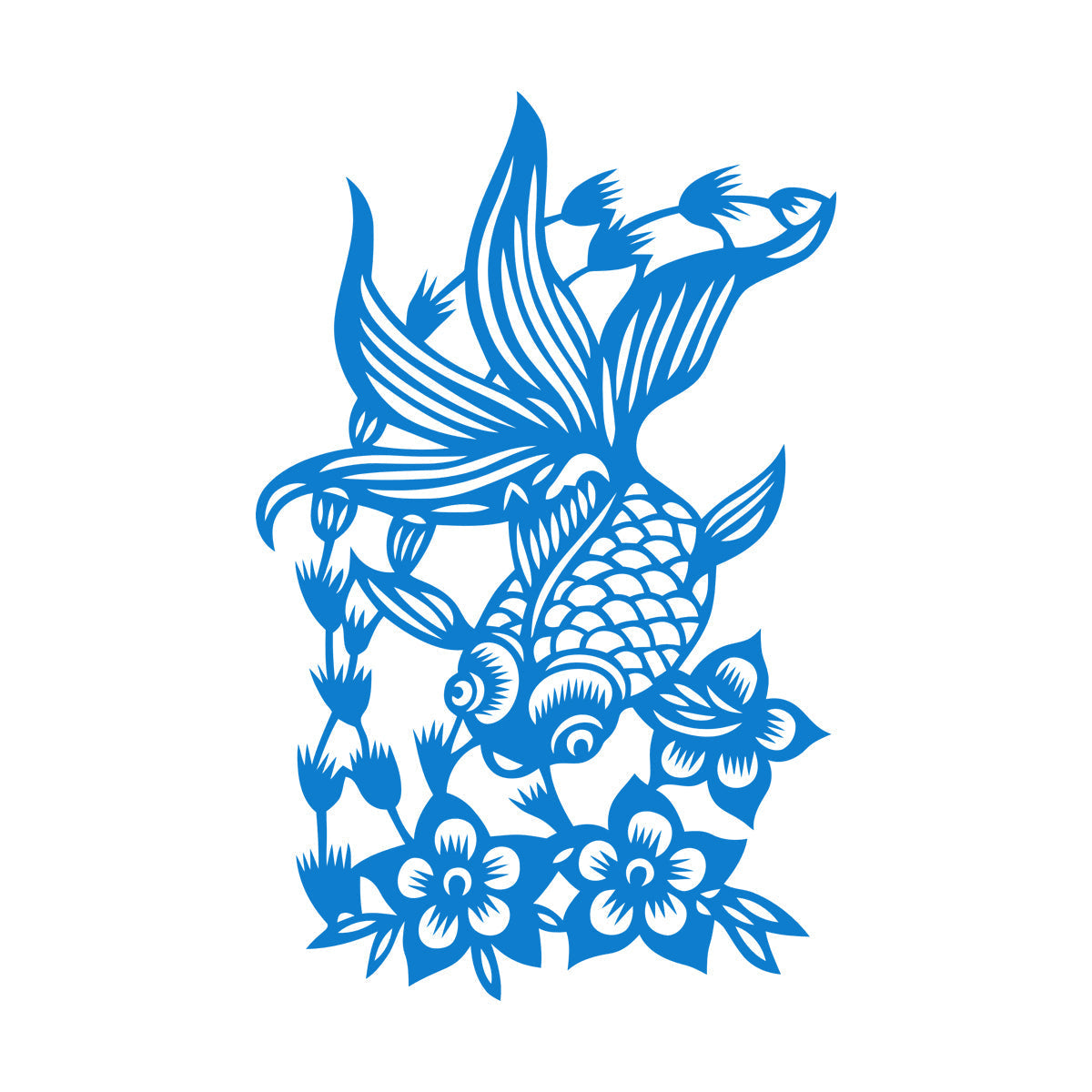 Wall Stickers Paster Paper Japanese Goldfish Aquarium Flowers Asian Style Multi Color Selection