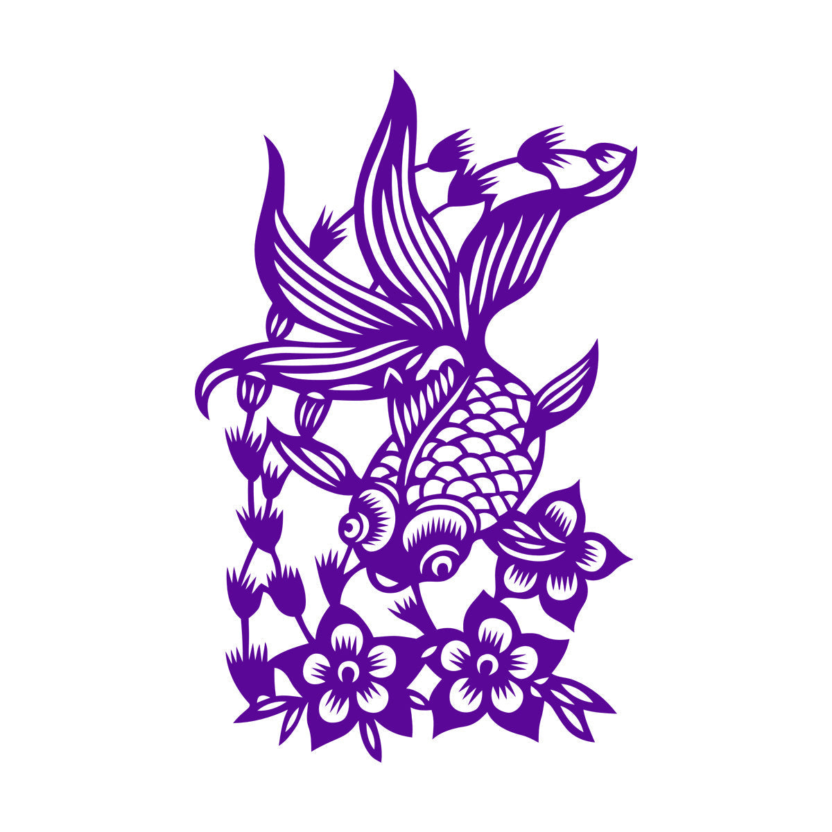 Wall Stickers Paster Paper Japanese Goldfish Aquarium Flowers Asian Style Multi Color Selection