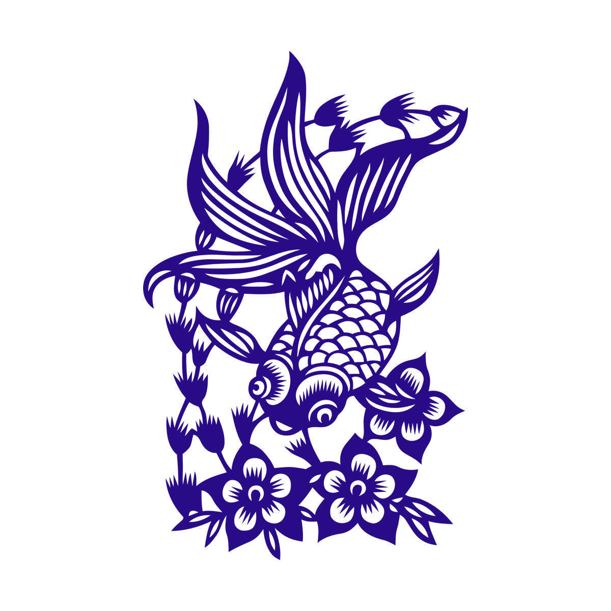 Wall Stickers Paster Paper Japanese Goldfish Aquarium Flowers Asian Style Multi Color Selection