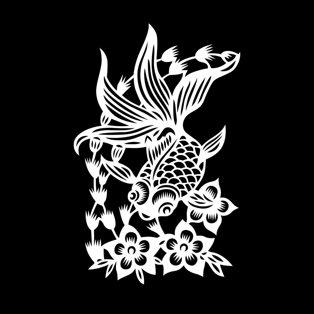 Wall Stickers Paster Paper Japanese Goldfish Aquarium Flowers Asian Style Multi Color Selection