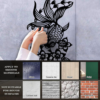 Wall Stickers Paster Paper Japanese Goldfish Aquarium Flowers Asian Style Multi Color Selection
