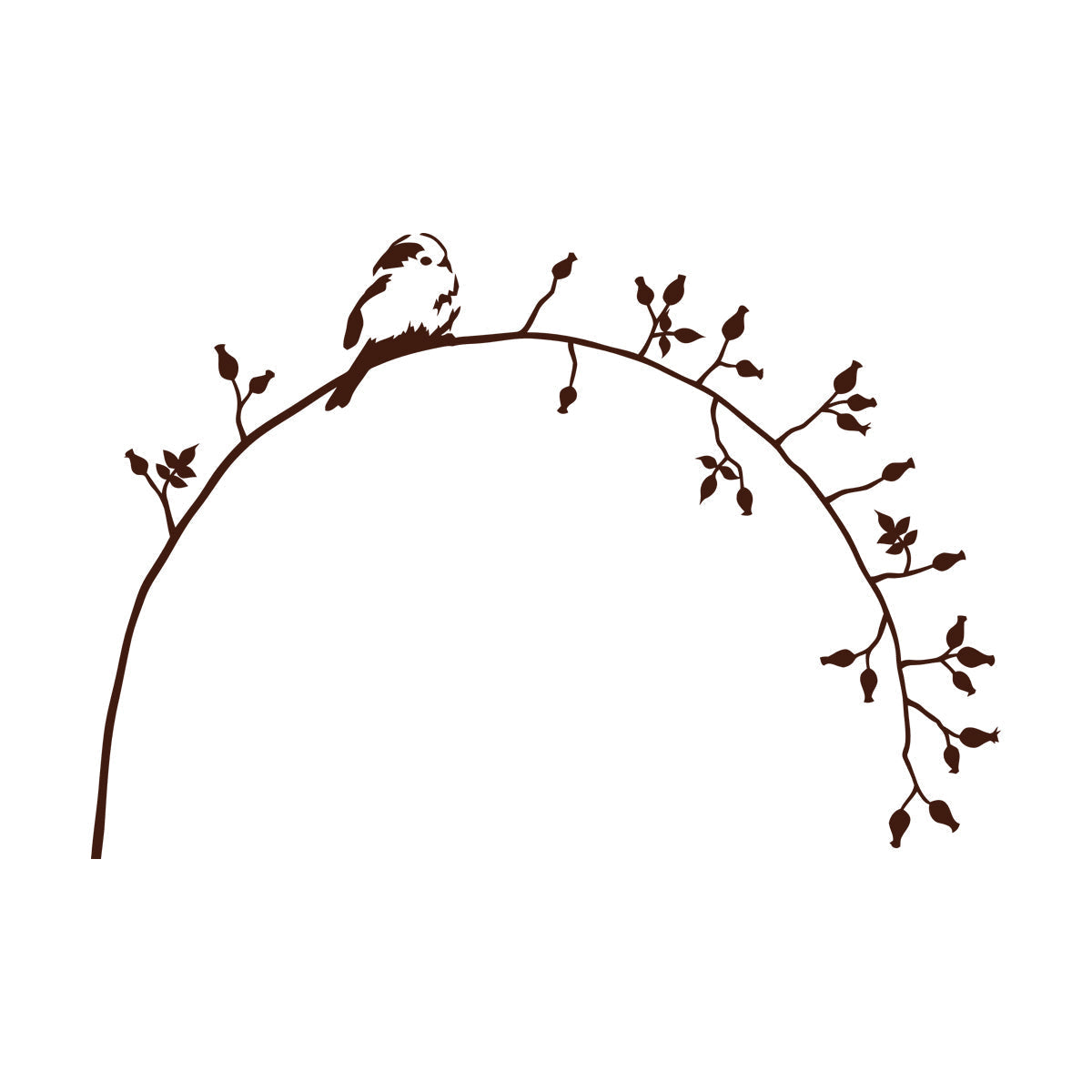 Lettering Decals Little Bird On Branch Flower Natural Animal Personalized Customization