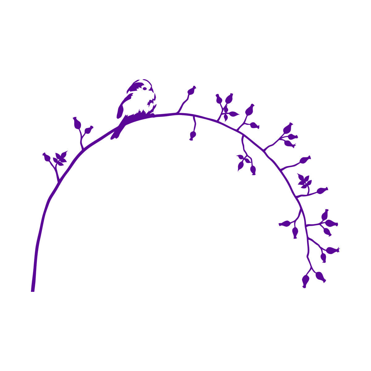 Lettering Decals Little Bird On Branch Flower Natural Animal Personalized Customization