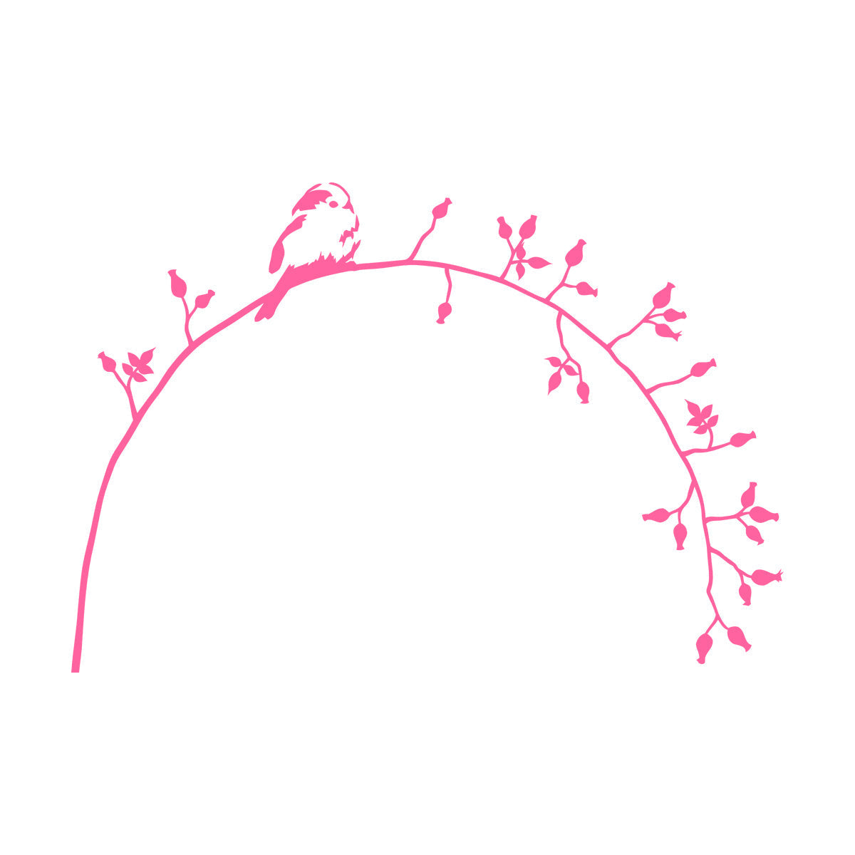 Lettering Decals Little Bird On Branch Flower Natural Animal Personalized Customization