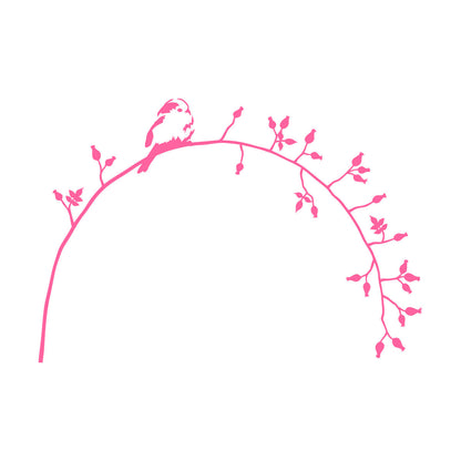 Lettering Decals Little Bird On Branch Flower Natural Animal Personalized Customization