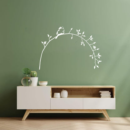 Lettering Decals Little Bird On Branch Flower Natural Animal Personalized Customization