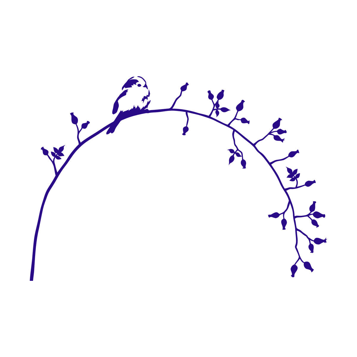 Lettering Decals Little Bird On Branch Flower Natural Animal Personalized Customization