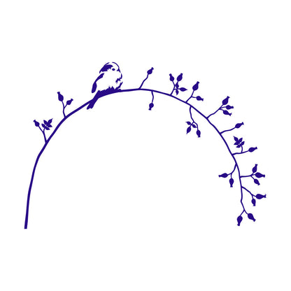 Lettering Decals Little Bird On Branch Flower Natural Animal Personalized Customization