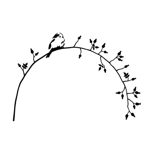 Lettering Decals Little Bird On Branch Flower Natural Animal Personalized Customization