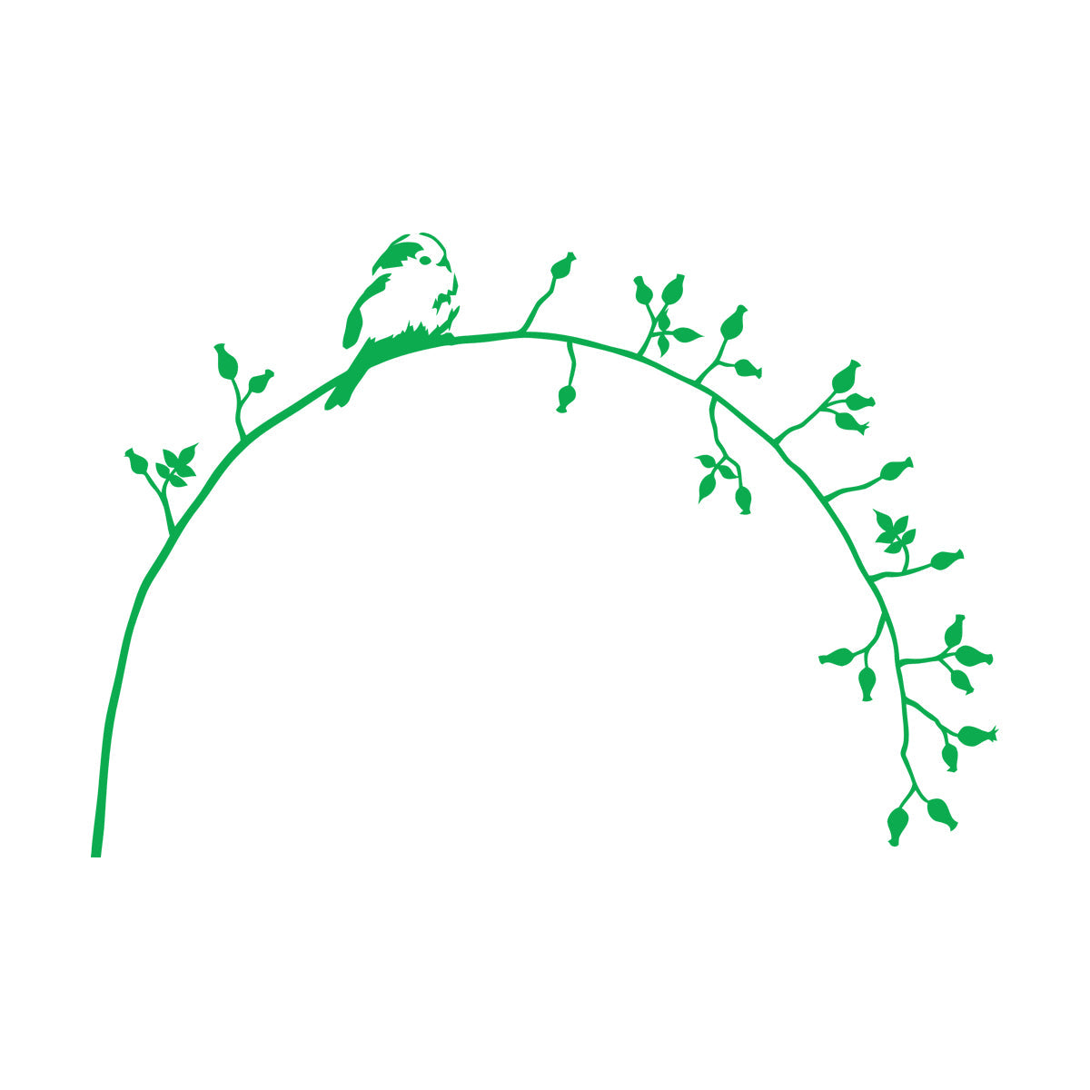 Lettering Decals Little Bird On Branch Flower Natural Animal Personalized Customization