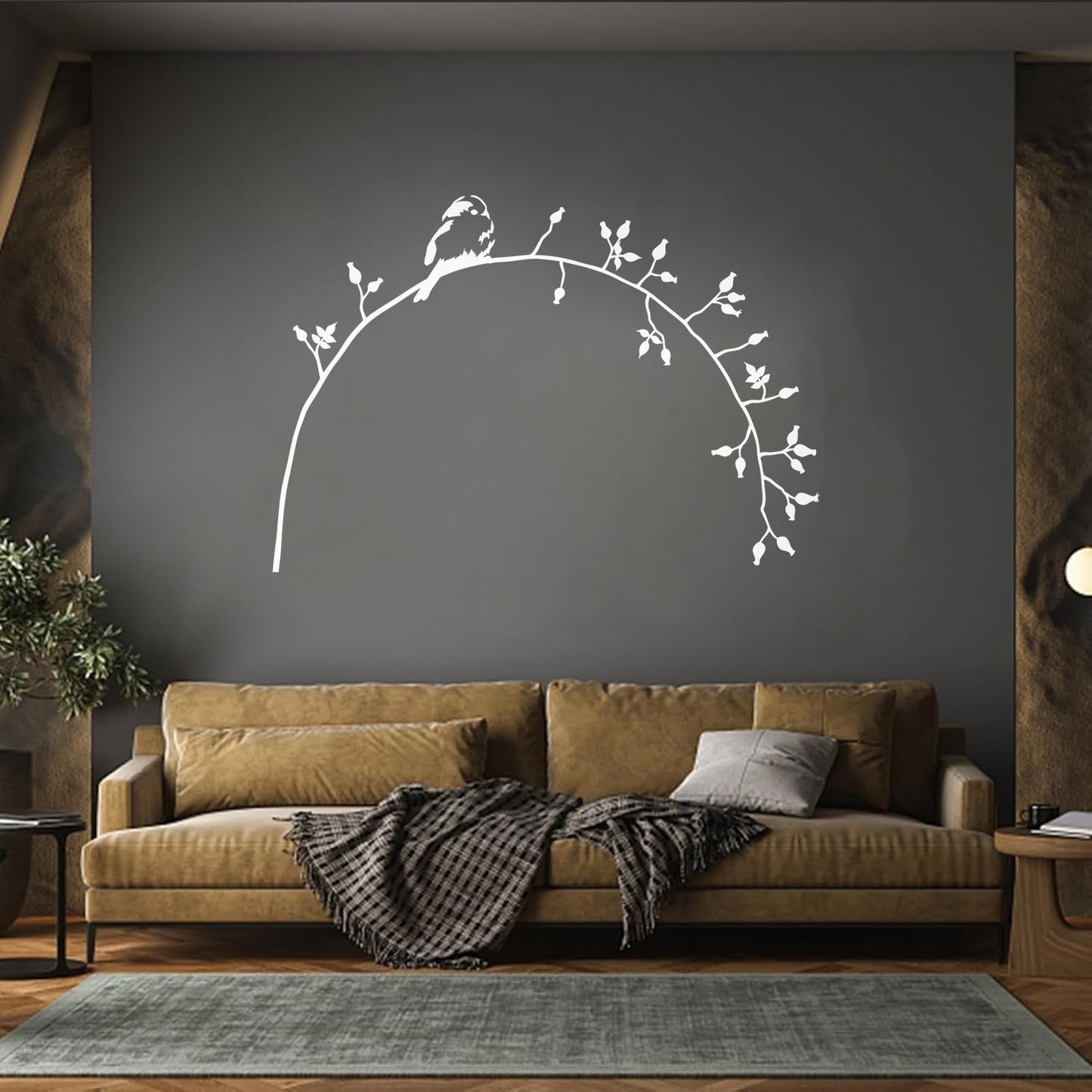 Lettering Decals Little Bird On Branch Flower Natural Animal Personalized Customization