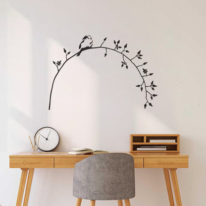 Lettering Decals Little Bird On Branch Flower Natural Animal Personalized Customization