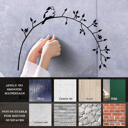 Lettering Decals Little Bird On Branch Flower Natural Animal Personalized Customization