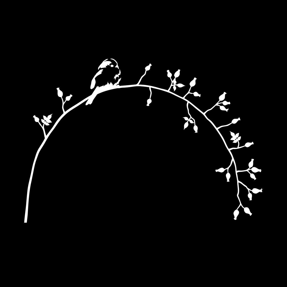 Lettering Decals Little Bird On Branch Flower Natural Animal Personalized Customization