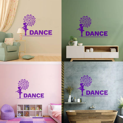 Wall Decals Pvc Little Dancer Flower Pattern Kids Ballet Studio Can Modify And Add Information