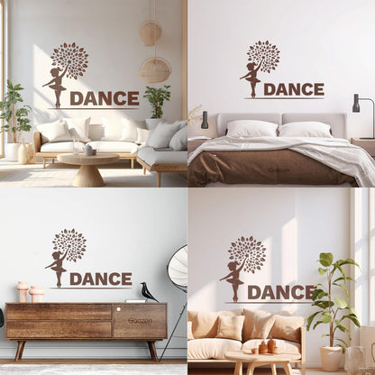 Wall Decals Pvc Little Dancer Flower Pattern Kids Ballet Studio Can Modify And Add Information