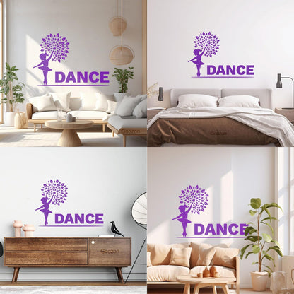 Wall Decals Pvc Little Dancer Flower Pattern Kids Ballet Studio Can Modify And Add Information