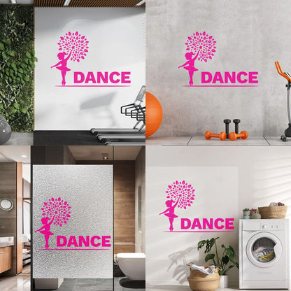 Wall Decals Pvc Little Dancer Flower Pattern Kids Ballet Studio Can Modify And Add Information