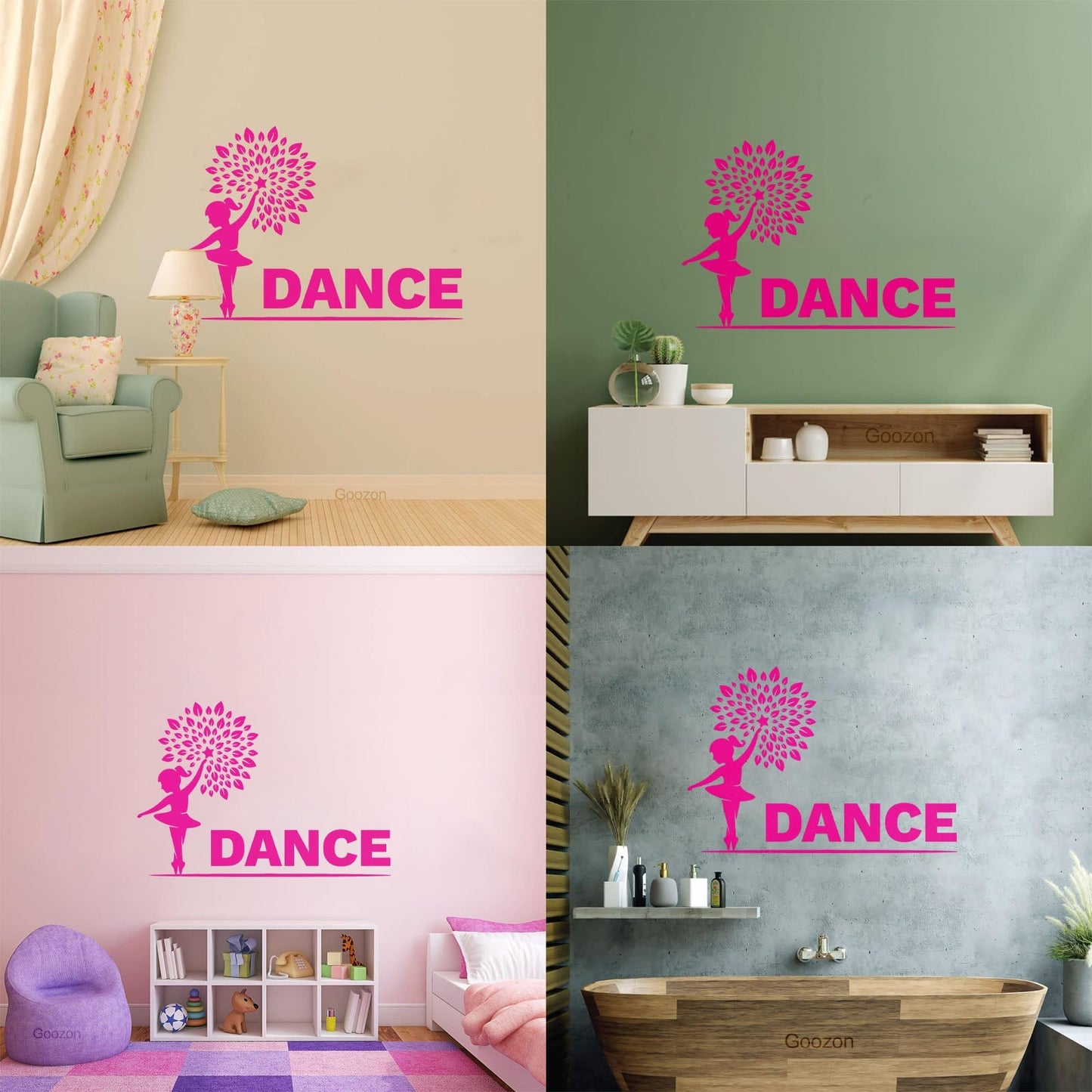 Wall Decals Pvc Little Dancer Flower Pattern Kids Ballet Studio Can Modify And Add Information
