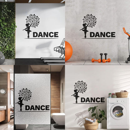 Wall Decals Pvc Little Dancer Flower Pattern Kids Ballet Studio Can Modify And Add Information