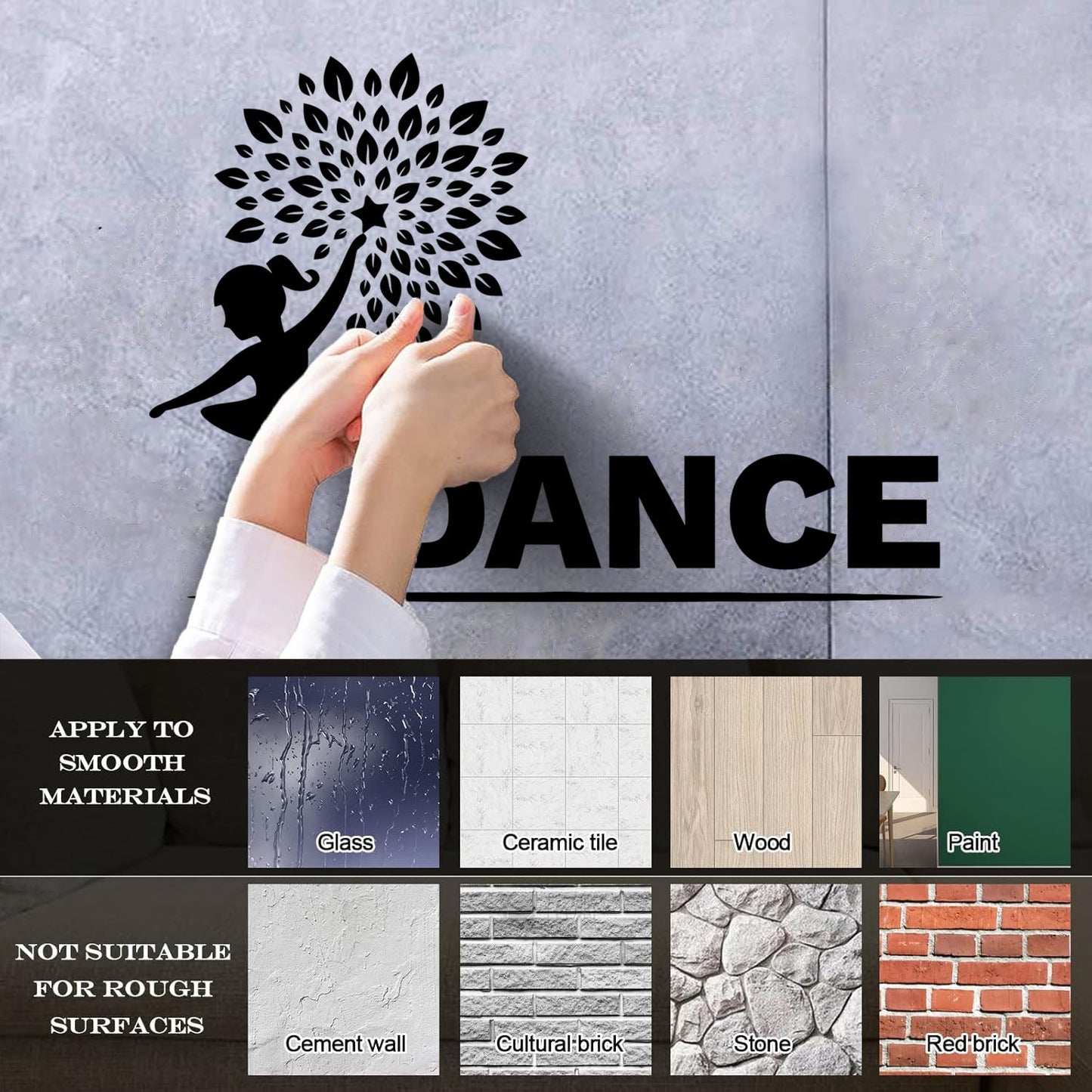 Wall Decals Pvc Little Dancer Flower Pattern Kids Ballet Studio Can Modify And Add Information