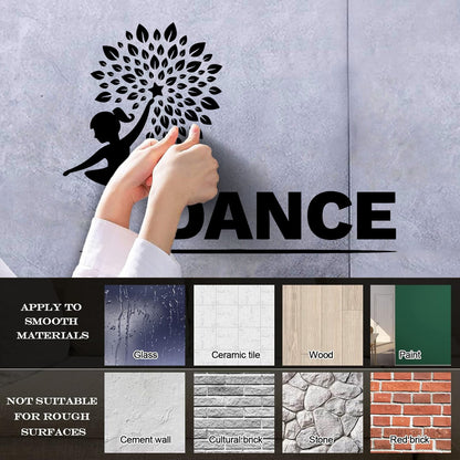 Wall Decals Pvc Little Dancer Flower Pattern Kids Ballet Studio Can Modify And Add Information