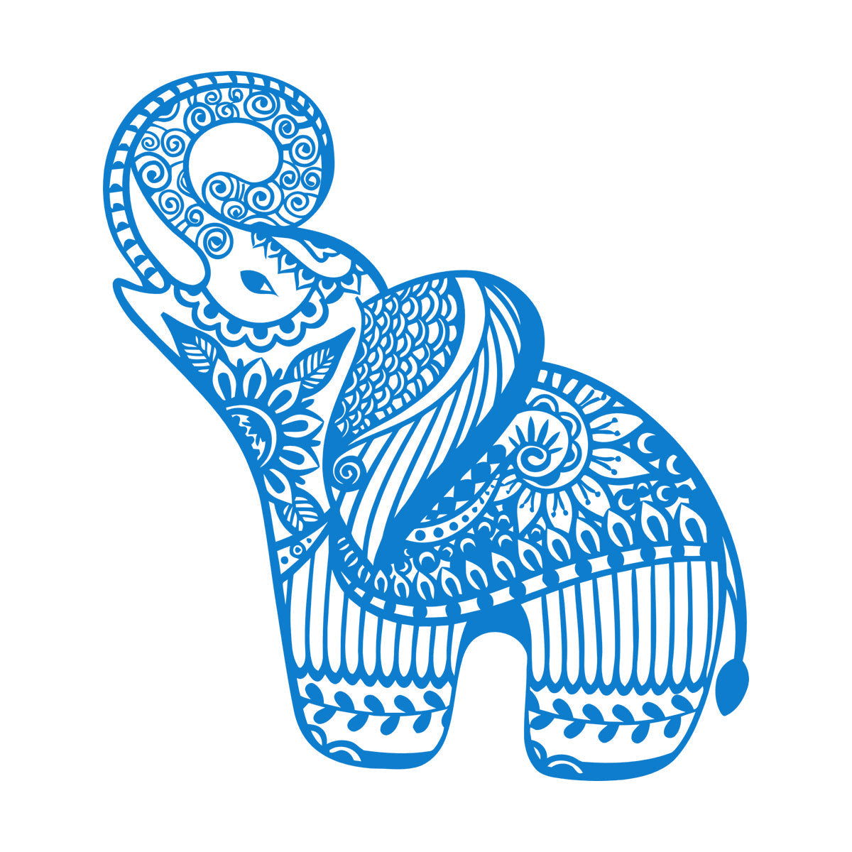 Little Elephant Ornament Animal Patterns Flowers Lettering Stickers Art Decoration