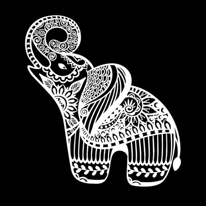 Little Elephant Ornament Animal Patterns Flowers Lettering Stickers Art Decoration