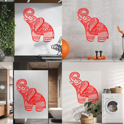 Little Elephant Ornament Animal Patterns Flowers Lettering Stickers Art Decoration