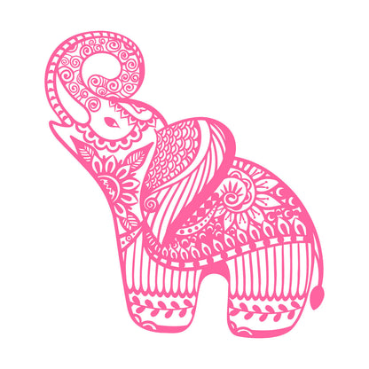 Little Elephant Ornament Animal Patterns Flowers Lettering Stickers Art Decoration
