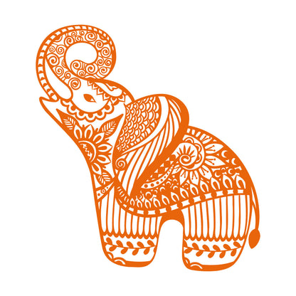 Little Elephant Ornament Animal Patterns Flowers Lettering Stickers Art Decoration