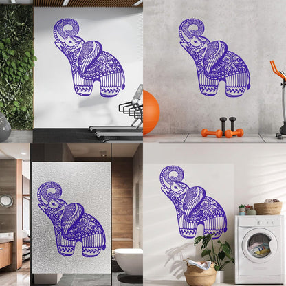 Little Elephant Ornament Animal Patterns Flowers Lettering Stickers Art Decoration