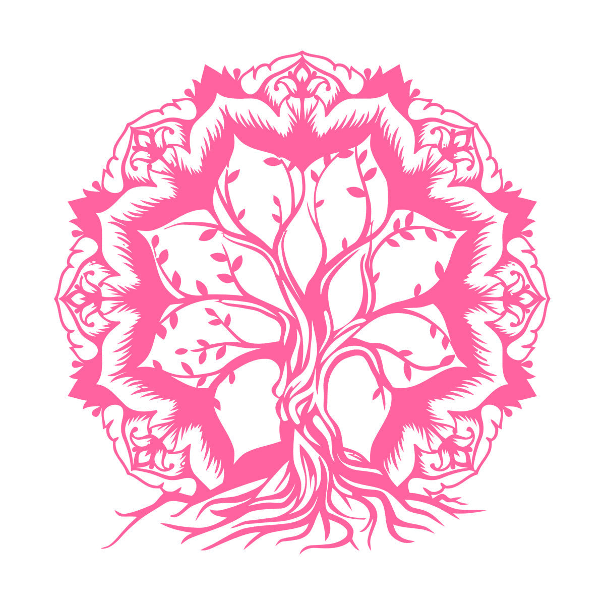 Vinyl Wall Decals Lotus Flower Abstract Tree Of Life Branches Glass Stickers